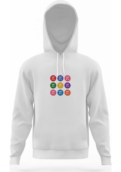 14 Mart Dünya Pi Günü Dj Beyaz Erkek Kapüşonlu Sweatshirt Uzun Kol