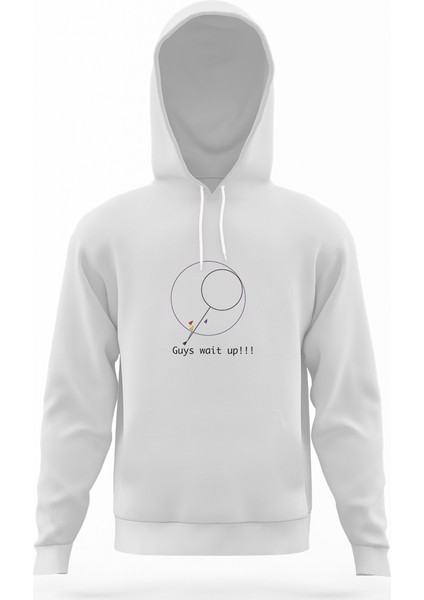 Pubg Guys Wait Up Beyaz Erkek Kapüşonlu Sweatshirt Uzun Kol