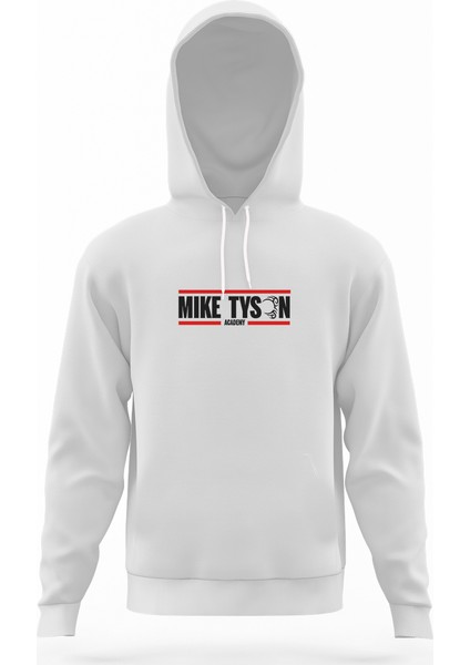 Mike Tyson Academy Beyaz Erkek Kapüşonlu Sweatshirt Uzun Kol
