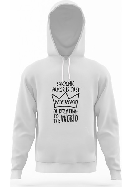 Riverdale My Way Beyaz Erkek Kapüşonlu Sweatshirt Uzun Kol