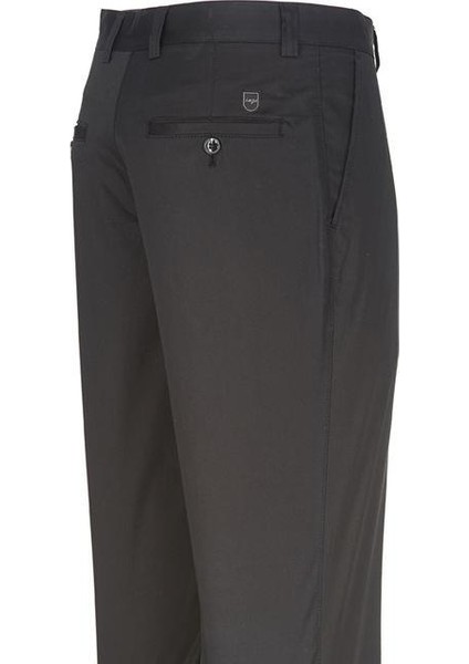 Siyah Düz Desen Saten Comfort Fit Pantolon modelleri
