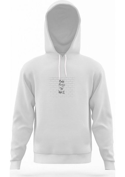 Floyd The Wall Beyaz Pink Floyd Beyaz Erkek Kapüşonlu Sweatshirt Uzun Kol