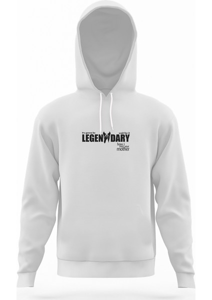 How I Met Your Mother Legendary Beyaz Erkek Kapüşonlu Sweatshirt Uzun Kol