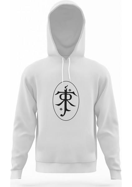 Of The Rings Jrrt Jrr Tolkien Beyaz Erkek Kapüşonlu Sweatshirt Uzun Kol
