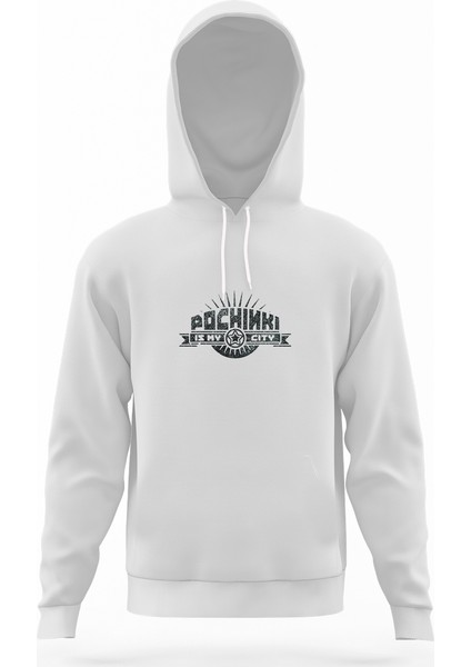 Pubg Pochınkı Is My City Beyaz Erkek Kapüşonlu Sweatshirt Uzun Kol