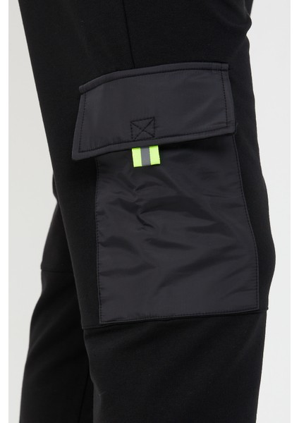 Slim Fit Paçası Lastikli - Cepli Eşofman Altı Siyah Cmreo1
