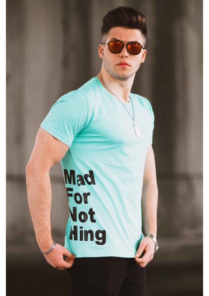 Turkuaz Baskılı Erkek T-Shirt 4553