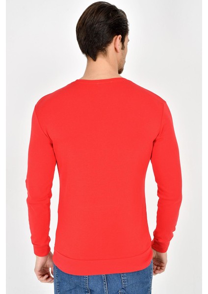 Bisiklet Yaka Uzun Kollu Dar Kalıp İnce Erkek Sweatshirt SPR2019K18