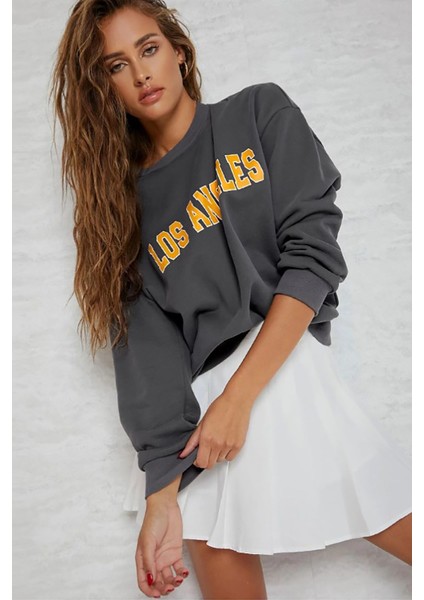Mad Girls Antrasit Kadın Sweatshirt MG952