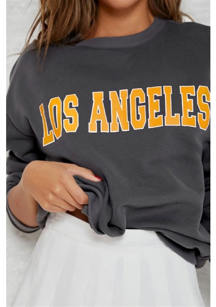 Mad Girls Antrasit Kadın Sweatshirt MG952