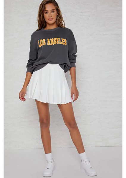 Mad Girls Antrasit Kadın Sweatshirt MG952