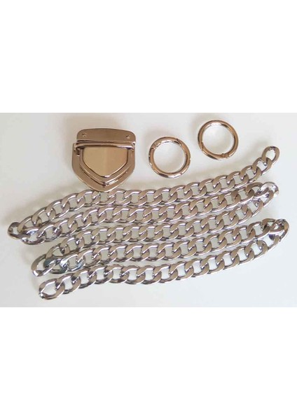 Gümüş Renk Zincir Set