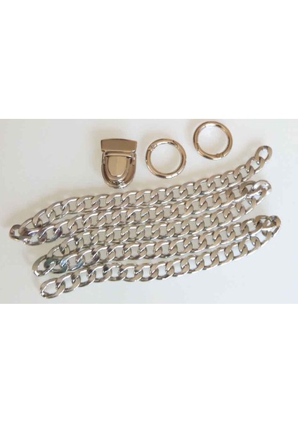 Gümüş Renk Zincir Set