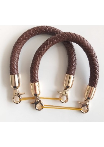 Angel Örme Çanta Sapı Koyu Kahve Renk Kadınlar İçin Dayanıklı Suni Deri 31 Cm