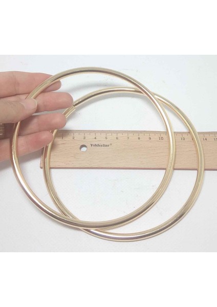 13 Cm Light Gold Yuvarlak Metal Çanta Sapı