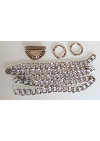 Gümüş Renk Zincir Set