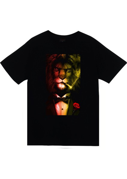 Aslan Smokin Baskılı T-Shirt