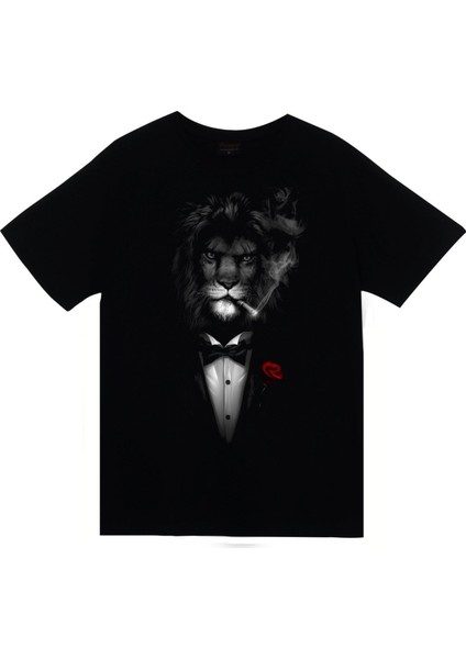 Aslan Smokin Baskılı T-Shirt