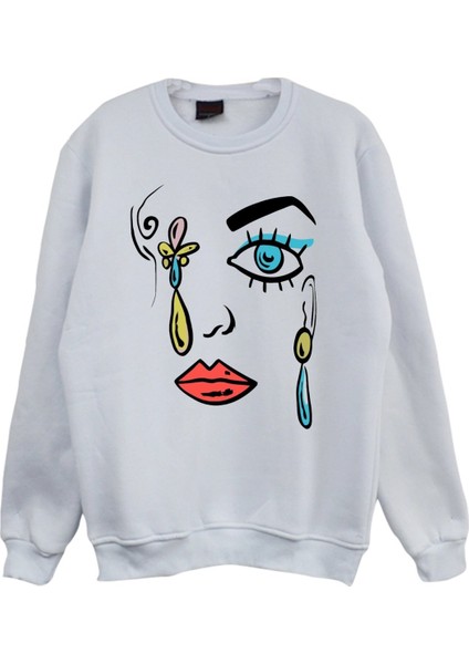 Face Bisiklet Yaka Sweatshirt
