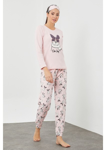Göz Bantlı Peluş Baskılı Pijama Takım modelleri