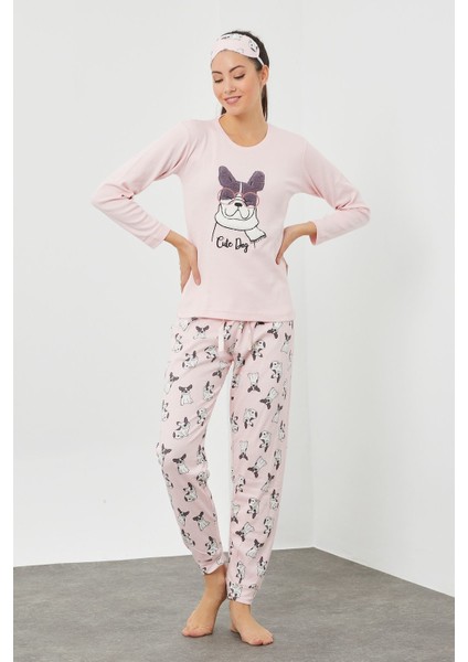 Göz Bantlı Peluş Baskılı Pijama Takım fırsatları