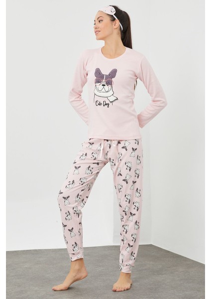 Göz Bantlı Peluş Baskılı Pijama Takım indirimleri