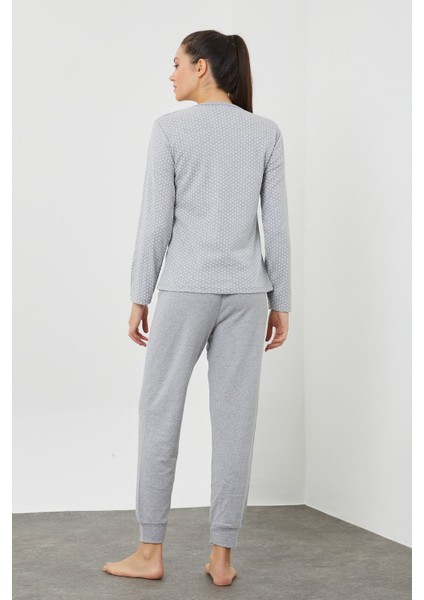 Peluş Baskılı Pijama Takım