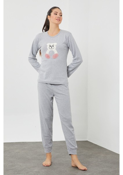 Peluş Baskılı Pijama Takım