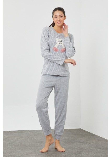 Peluş Baskılı Pijama Takım
