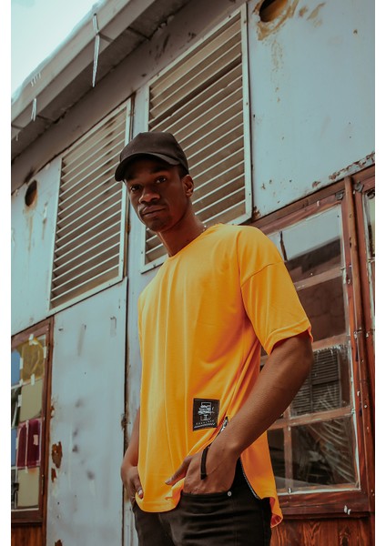 Turuncu Yanı Fermuarlı Oversize T-Shirt 1KXE1-44586-11 fiyatları