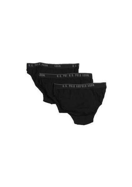 Erkek 3 Lü Likralı Coton Siyah Slip 83057