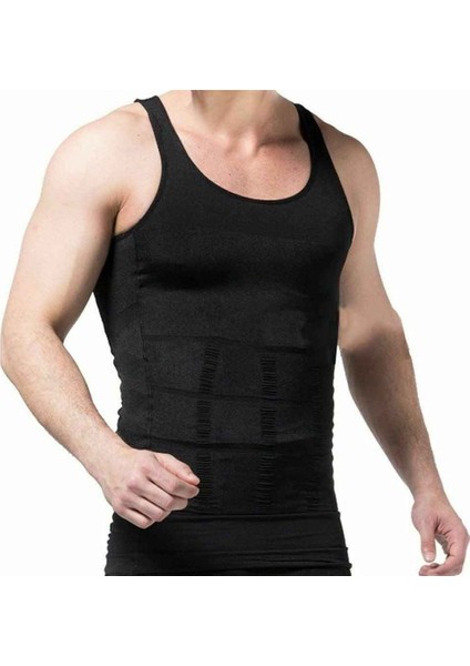 Erkek Slim N Lift Korse Atlet Tipi Göbek Incelten Toparlayıcı Siyah