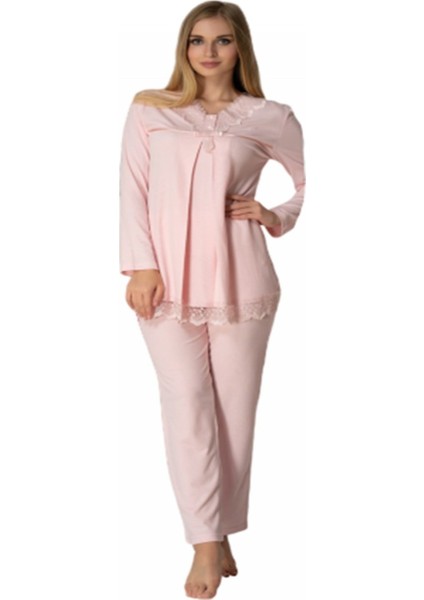 Kadın Pembe Lohusa Pijama Takımı EFFORTT 4032
