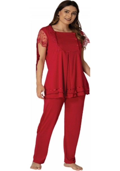 Kadın Fuşya Lohusa Pijama Takımı EFFORTT 2051