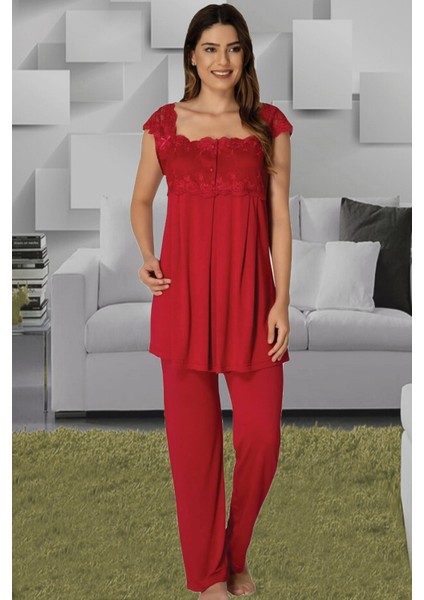 Kadın Fuşya Lohusa Pijama Takımı EFFORTT 2303