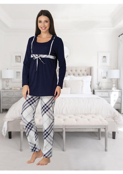 Kadın Lacivert Pijama Takımı EFFORTT 8082