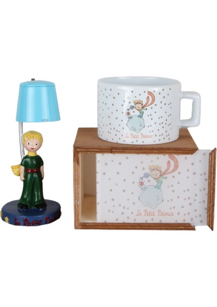 Küçük Prens Masa Gece Lambası Işıklı Biblo Küçük Prens Kutulu Kupa Set