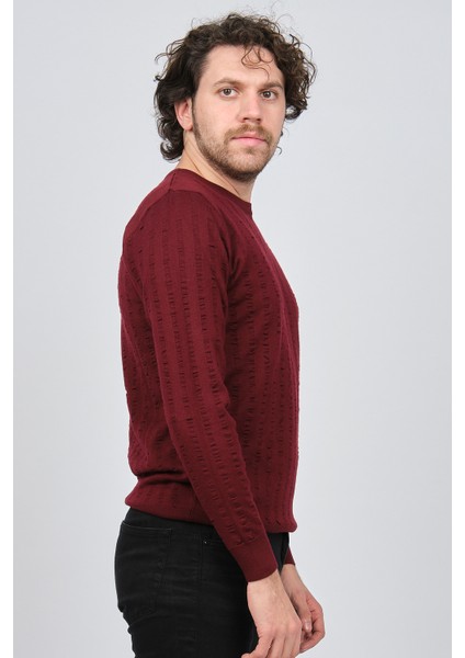 Erkek Bisiklet Yaka Yün Kazak 0249625 Bordo fırsatları