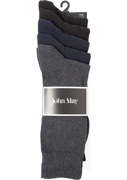 5' Li Çorap Ure 0750X5 John May Recycle Cotton Düz Erkek Çorap 5 Lı 2xsiyah -2xlaci- 1xant