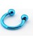 Parlak Mavi Renk Top Uçlu Yarım Halka Piercing P385 1
