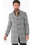 PLT8391 Dewberry Erkek Palto-Desenli Siyah 3