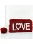 Peluş Detaylı Love Baskılı Telefon Kart ve Para Gözlü Fermuarlı Cüzdan Bordo 4