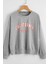 Mad Girls Gri Bisiklet Yaka Kadın Sweatshirt MG789 1