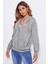 Mad Girls Gri Kapüşonlu Sweatshirt MG804 4