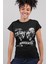 Melek Şeytan Siyah Kısa Kollu Kadın T-Shirt 1