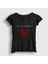 Kadın Siyah Devil In Flames T-Shirt 1