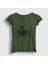 Kadın Haki Logo In Flames T-Shirt 1