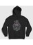 Unisex Siyah Skulls In Flames Kapüşonlu Sweatshirt 1