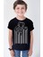 Barkod Astro Siyah Kısa Kollu Kız Erkek Uniseks Çocuk T-Shirt 1