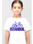 Istanbul Bisiklet Beyaz Kısa Kollu Kız Erkek Uniseks Çocuk T-Shirt 1